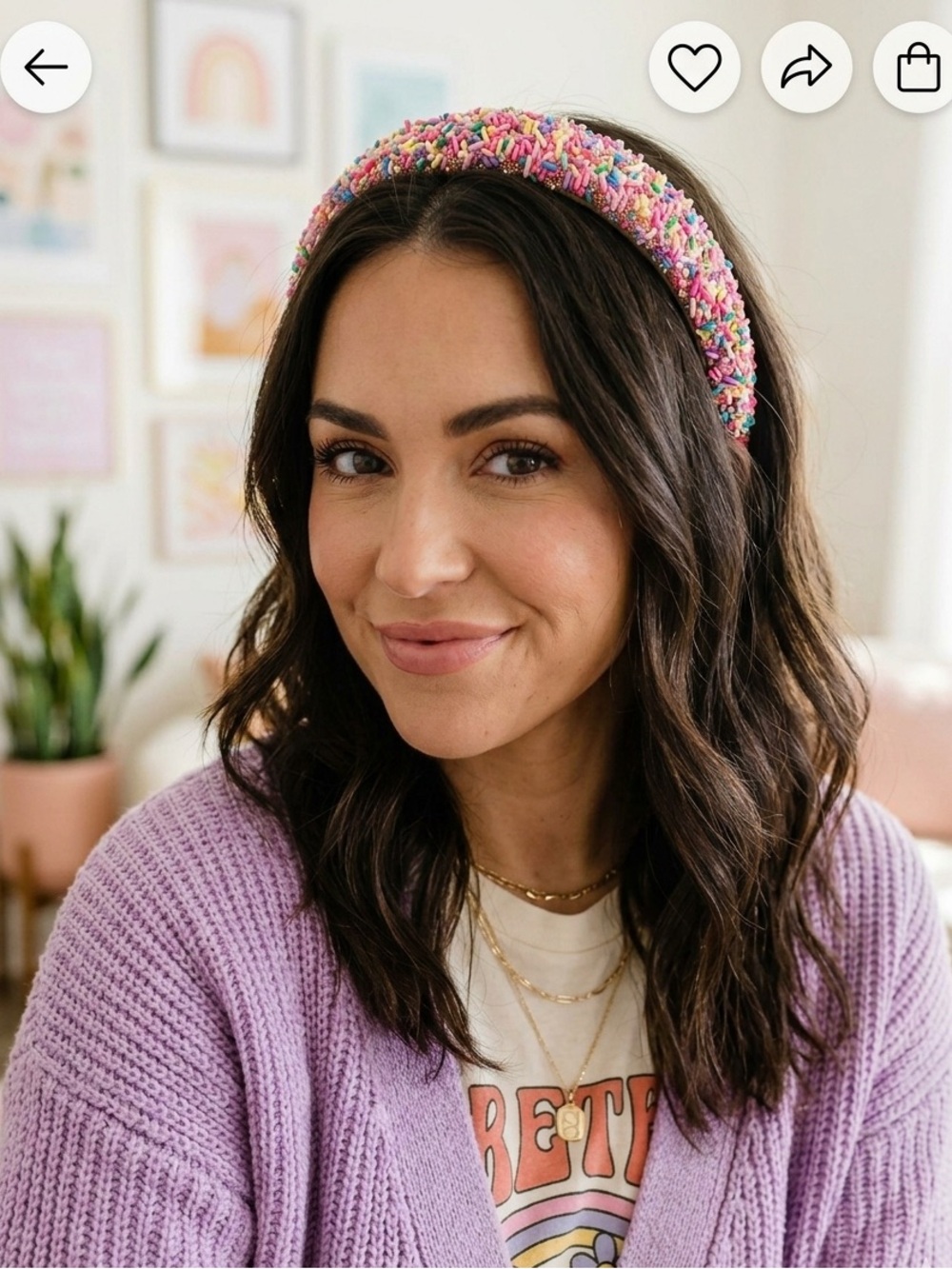 Danbar Global Flower Power Sprinkle Headband – Pink Multicolor